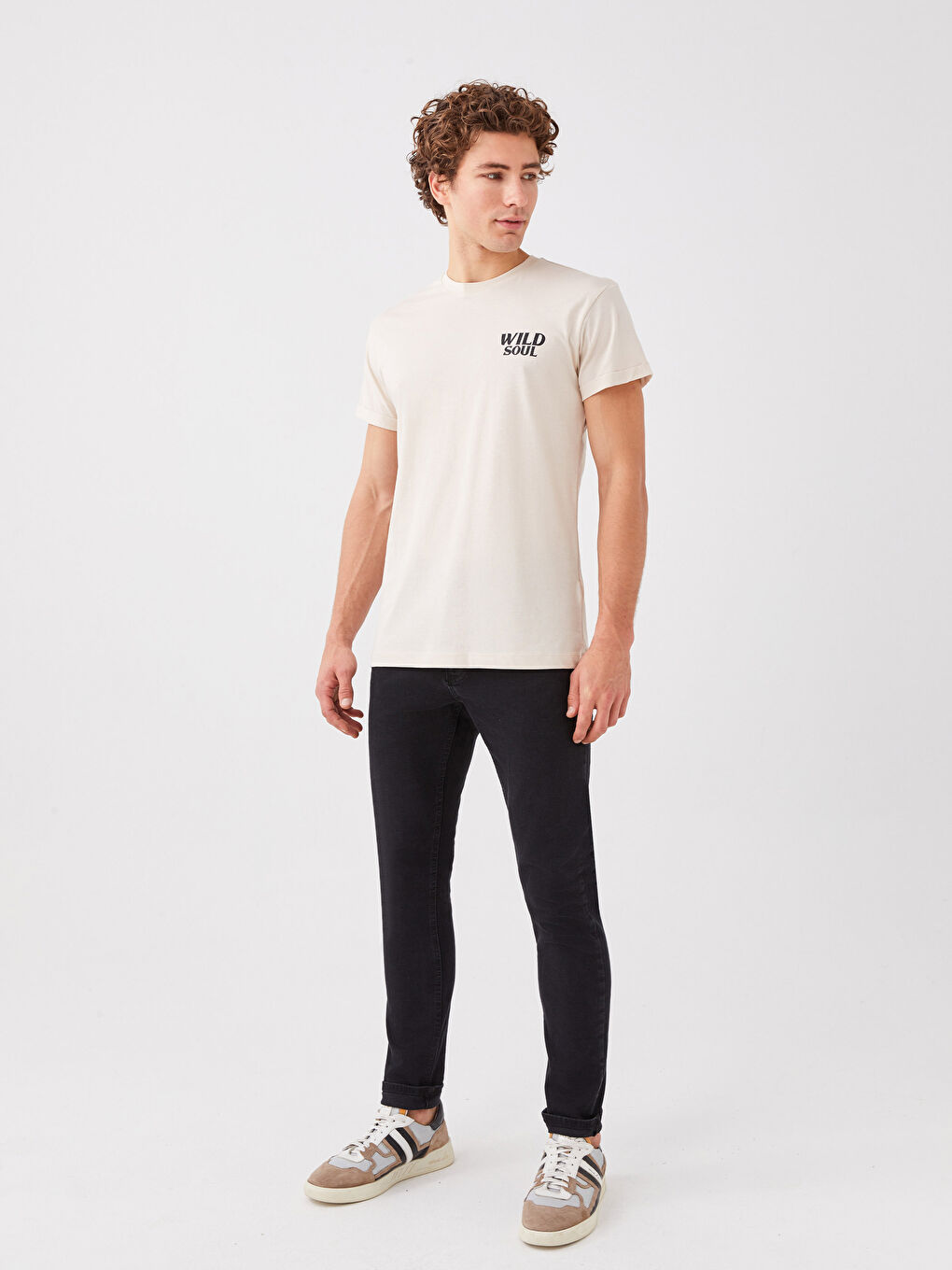 Crew Neck Short Sleeve Printed Combed Cotton Men's T-shirt-2