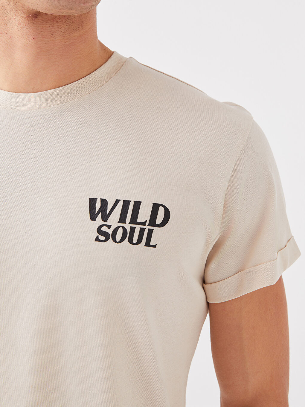 Crew Neck Short Sleeve Printed Combed Cotton Men's T-shirt-3