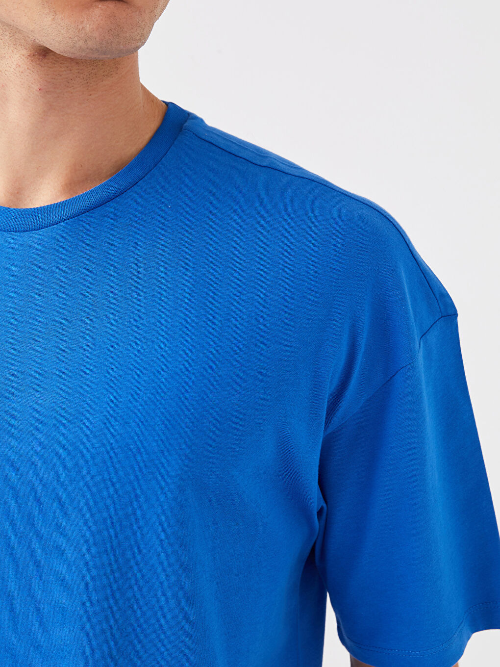 Mavi Bisiklet Yaka Penye Erkek Tişört-2