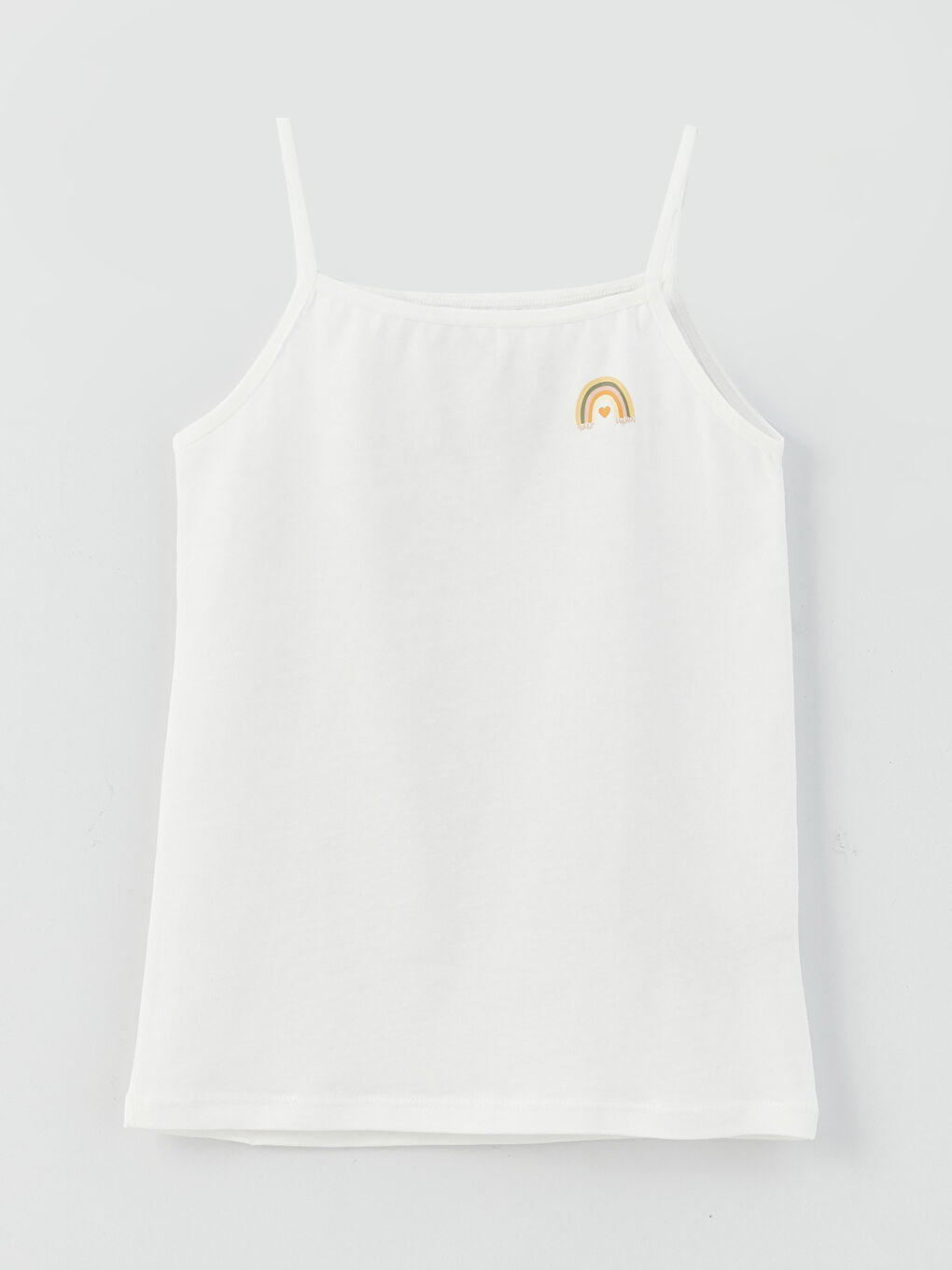 Square Collar Printed Strappy Girls' Vest 2 Pack-1