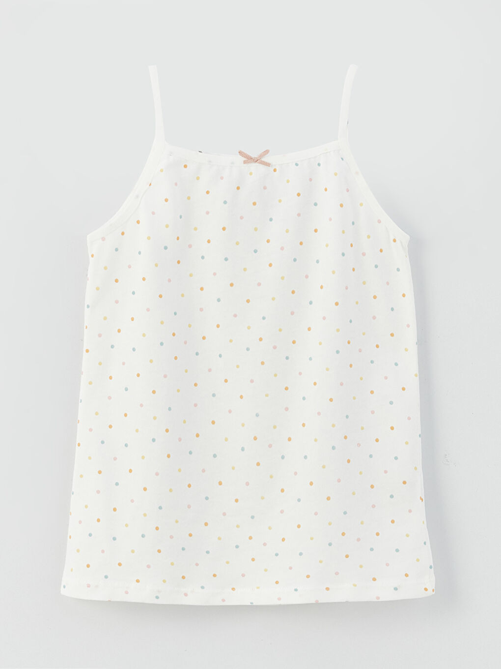 Square Collar Printed Strappy Girls' Vest 2 Pack-2