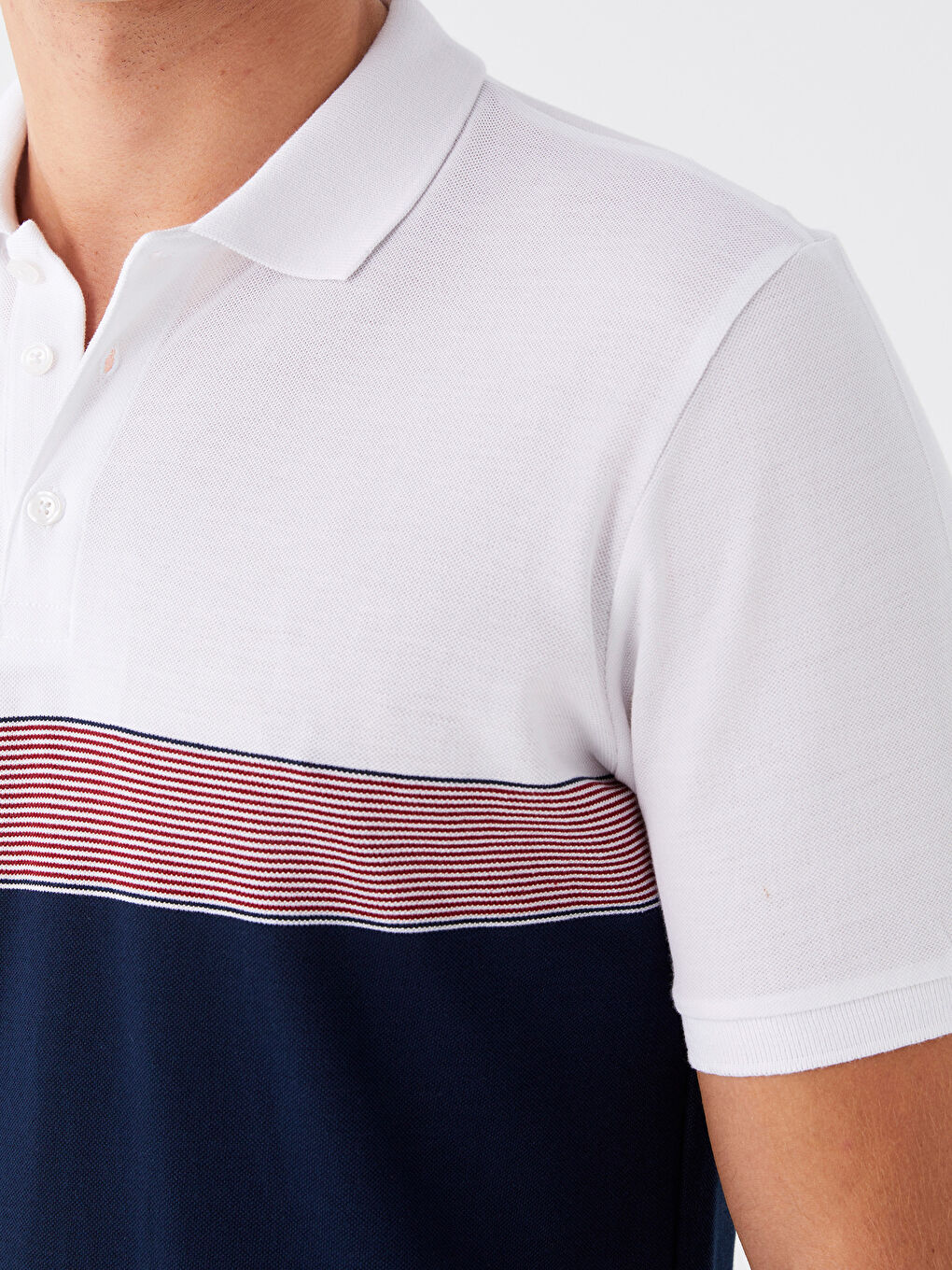 LCWAIKIKI Classic Polo Neck Short Sleeve Color Block Men's T-Shirt -S3DL70Z8-LGS