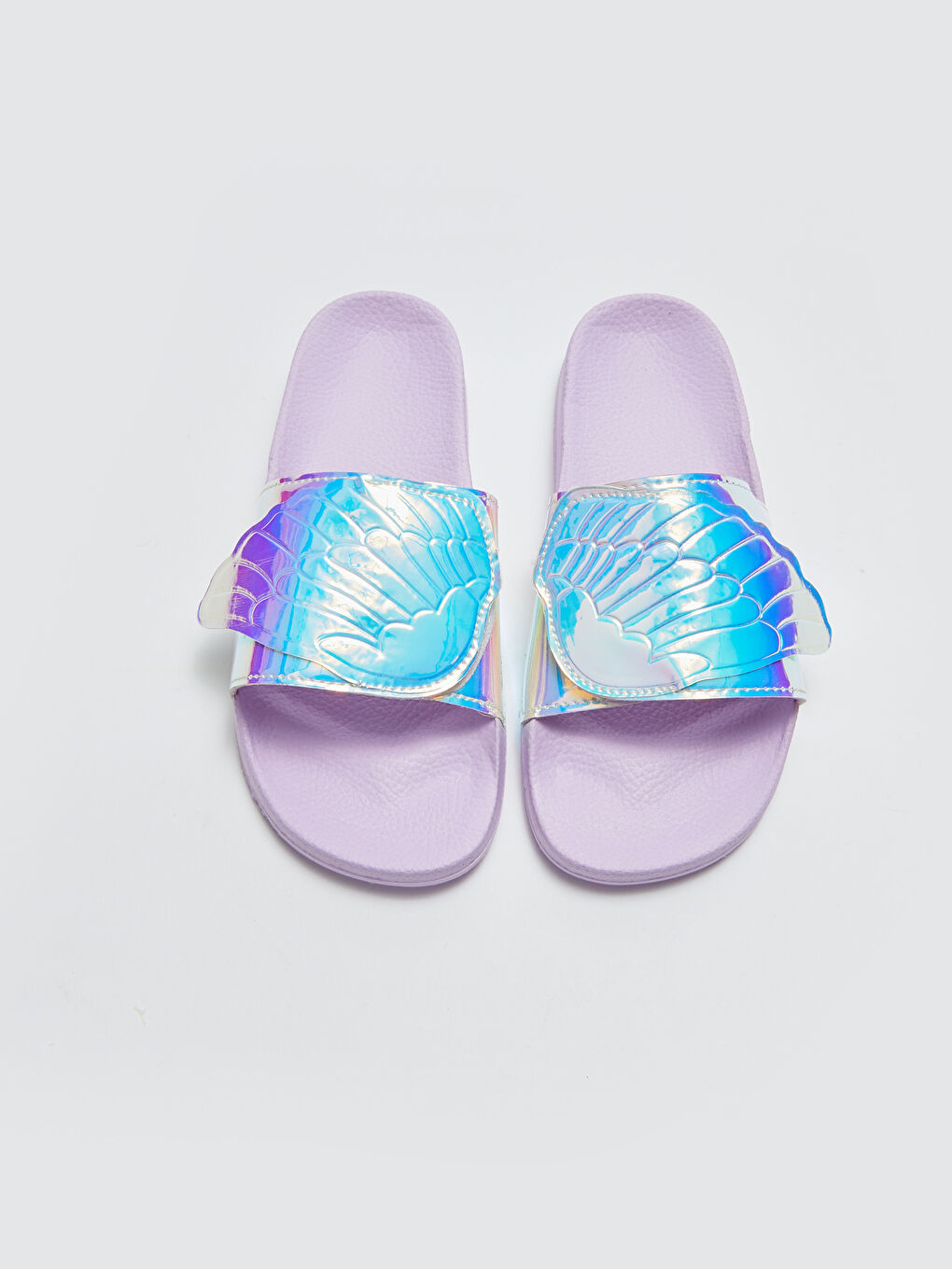 Lila Hologram Baskılı Kız Çocuk Terlik-2