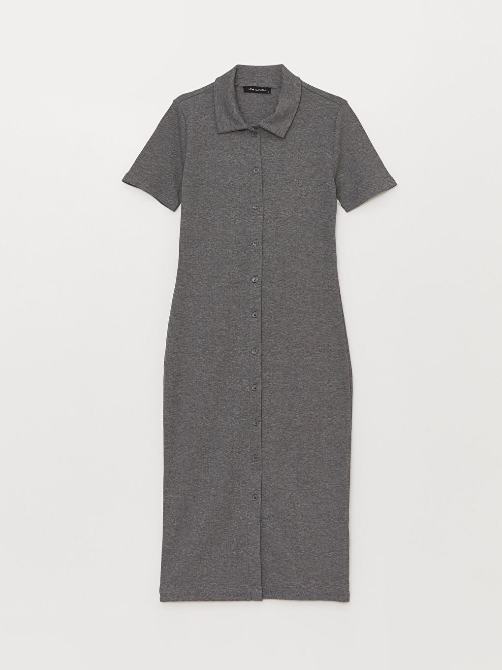 Polo Neck Plain Short Sleeve Women's Bodycon Dress -S3DL92Z8-LAL