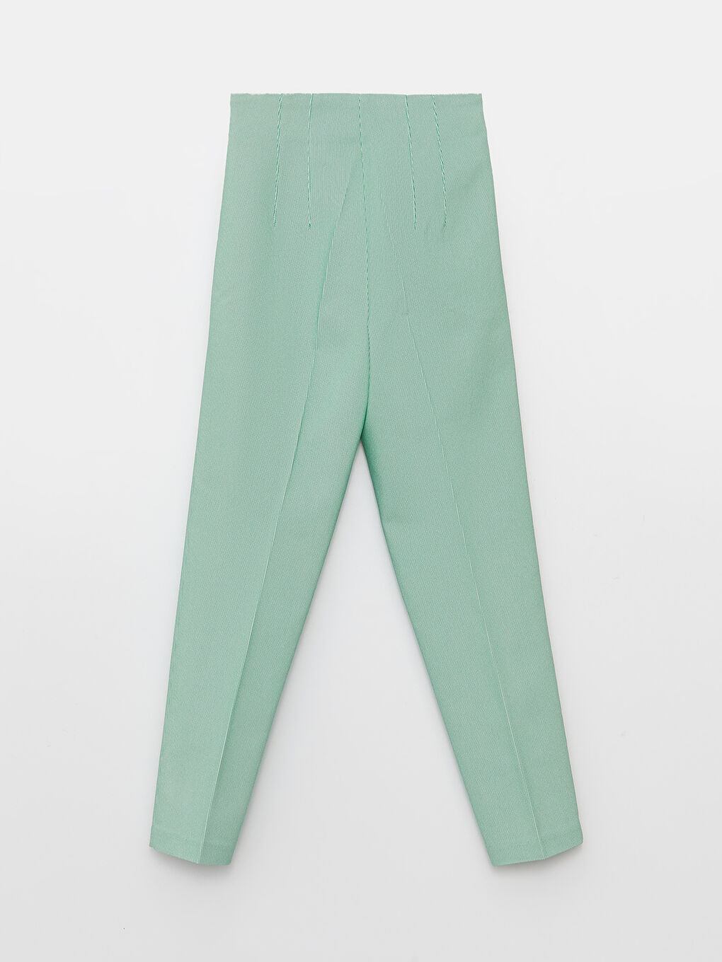 Yeşil Yüksek Bel Standart Kalıp Kadın Pantolon-6