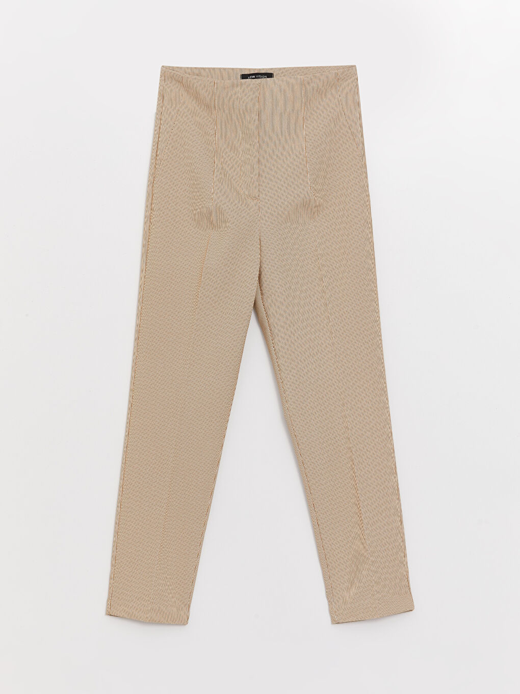 Kahverengi Yüksek Bel Standart Kalıp Kadın Pantolon-5