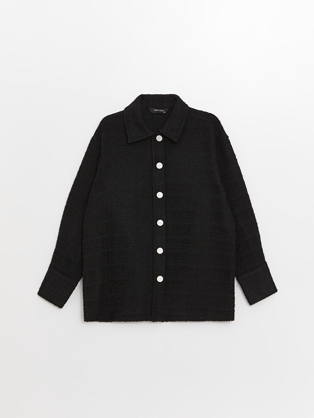 Узорчатая рубашка-пиджак оверсайз с длинным рукавом для женщин-5