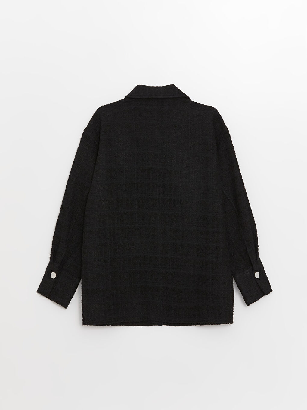 Узорчатая рубашка-пиджак оверсайз с длинным рукавом для женщин-6