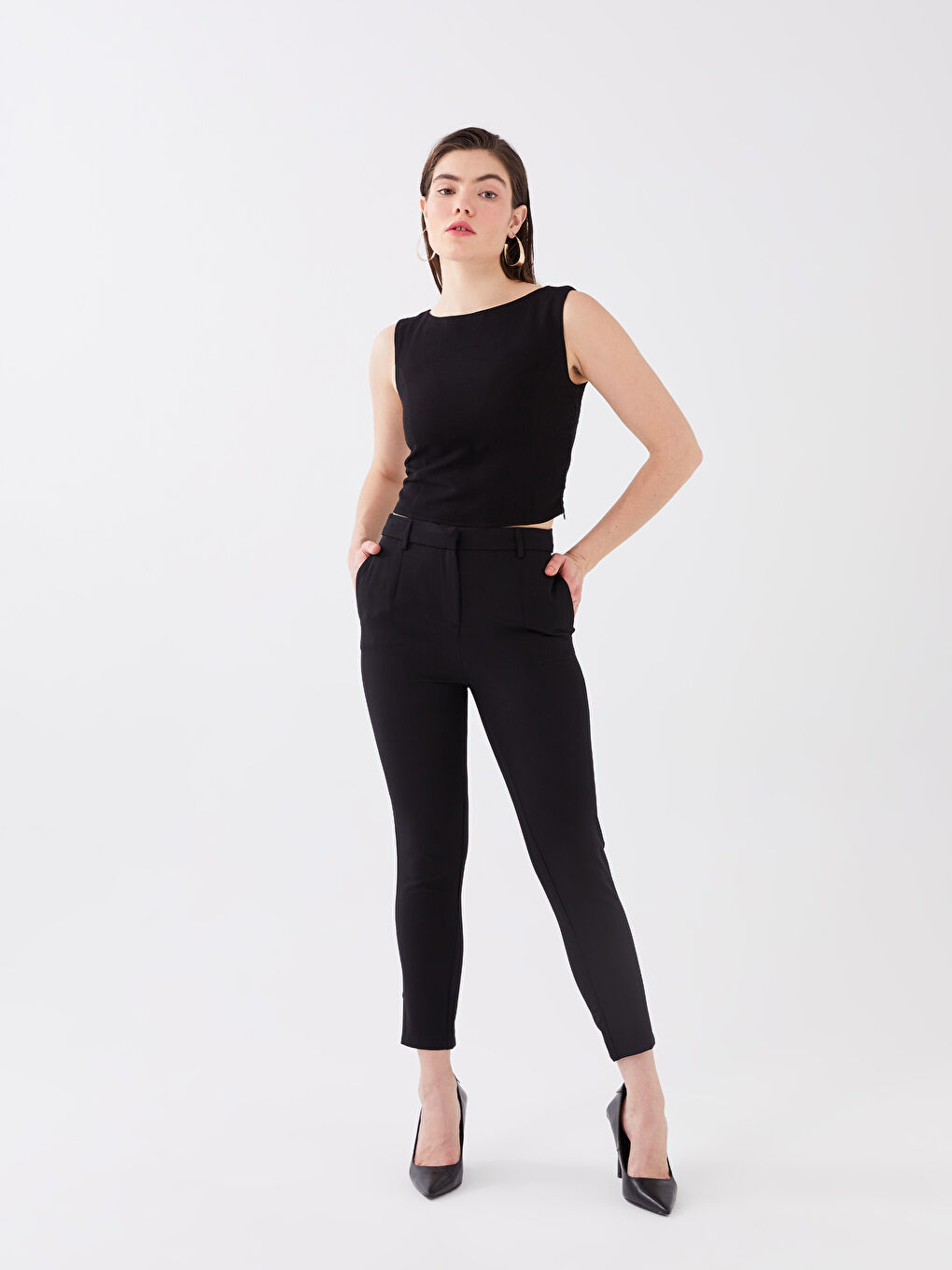 LCW Vision Women's Extra Slim Fit Ankle Length Trousers -S3DL98Z8-CVL