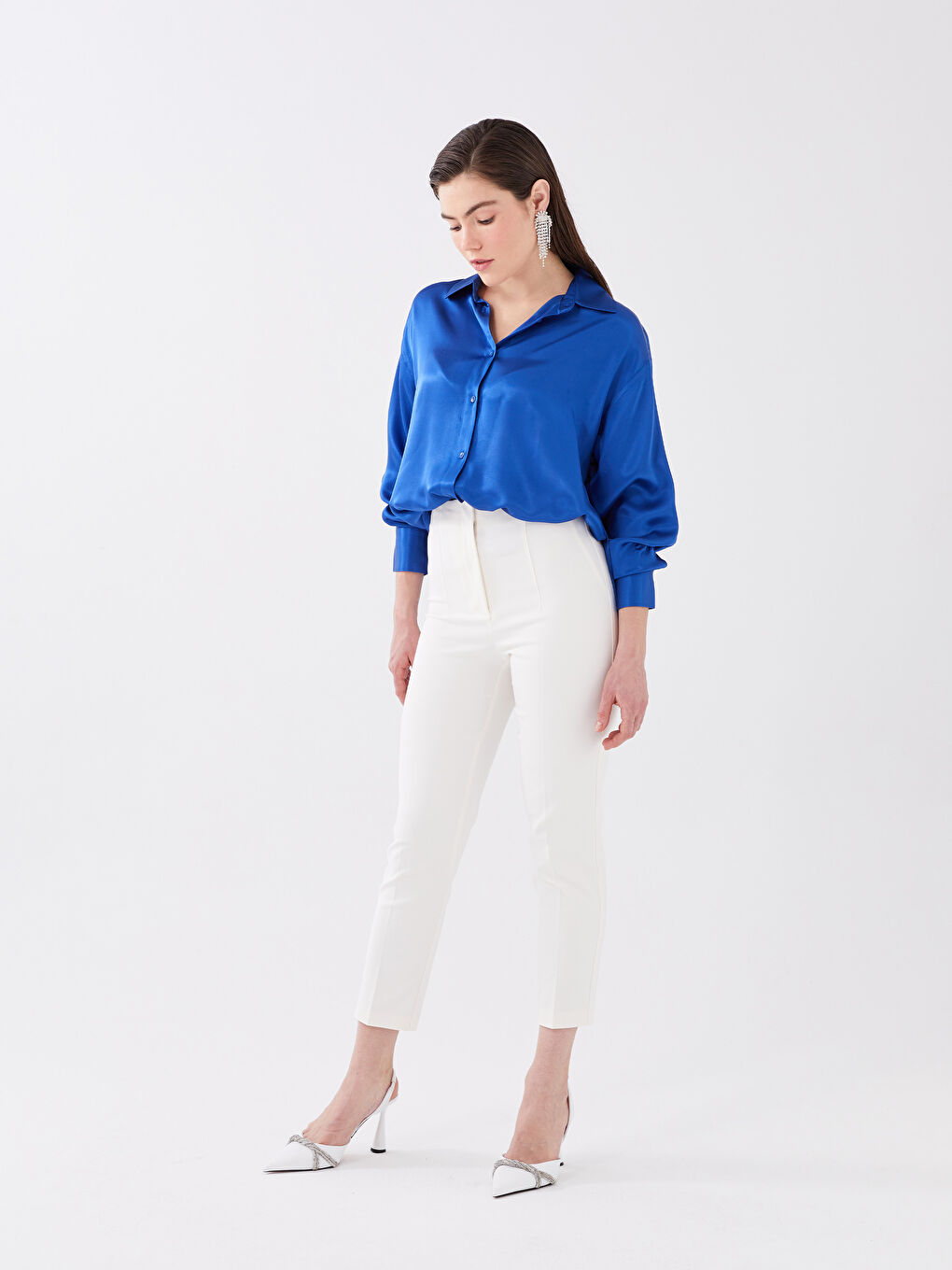 Women's Cigarette Plain Trousers