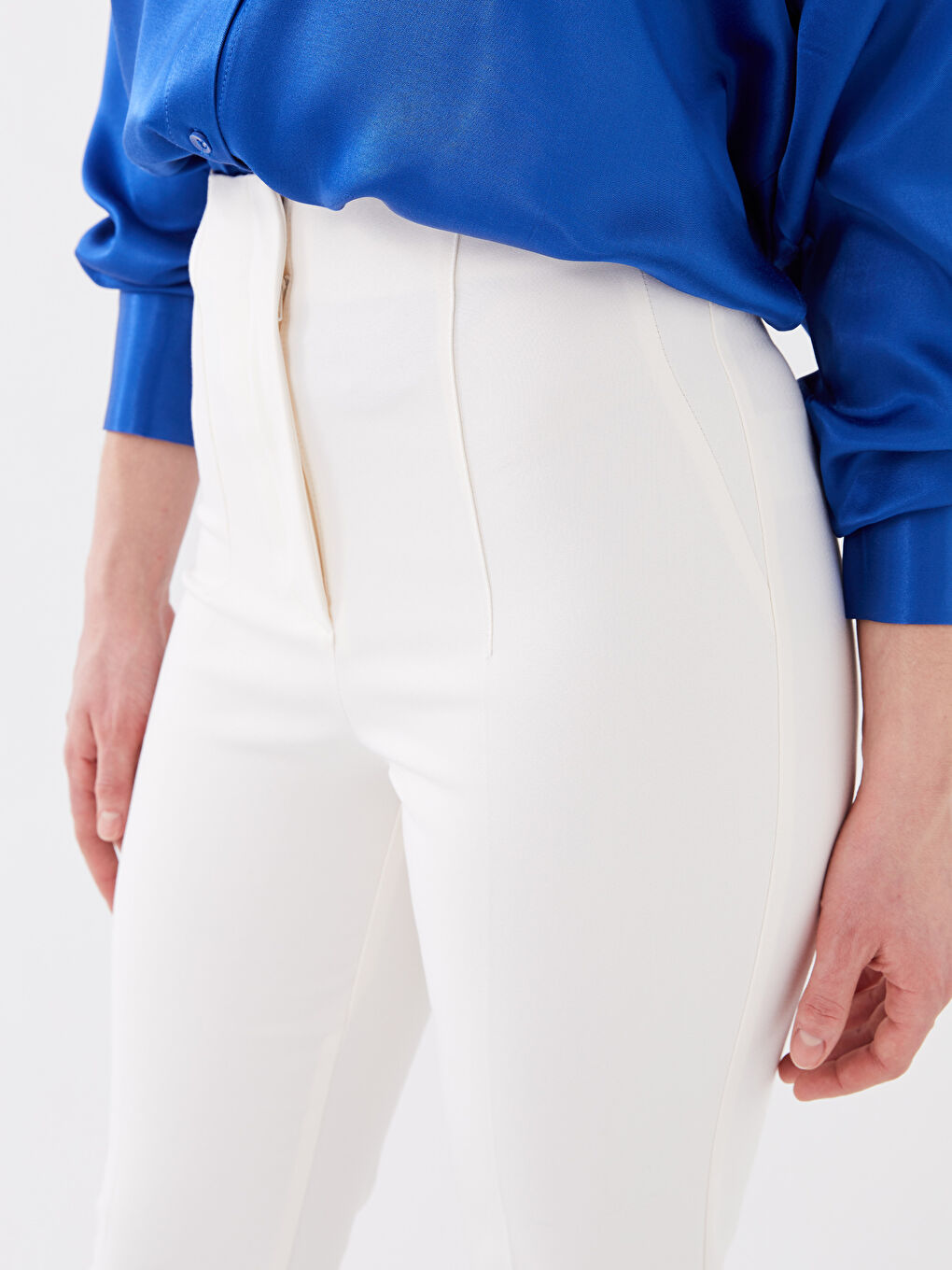 Women's Cigarette Plain Trousers-2