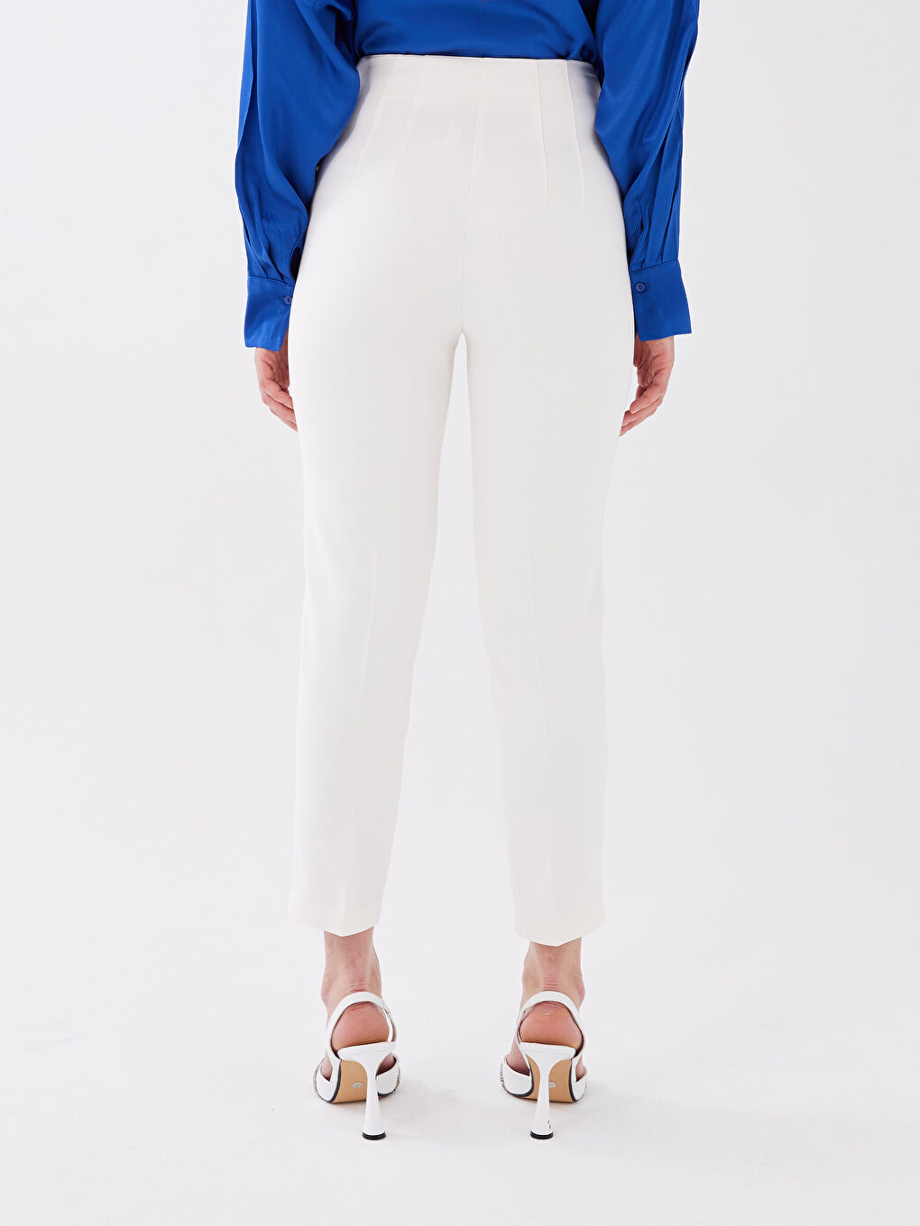 Women's Cigarette Plain Trousers-4