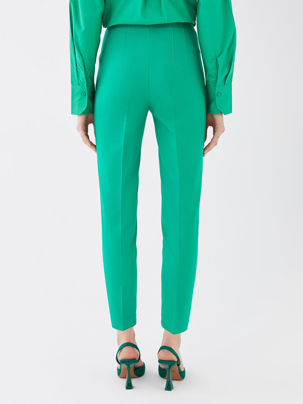 LCW Vision Women's High Waist Regular Fit Plain Trousers -S3DM03Z8-GKJ