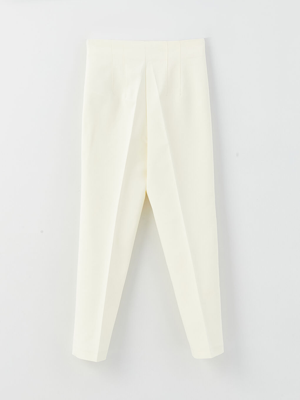 Ekru Kadın Standart Fit Düz Pantolon-6