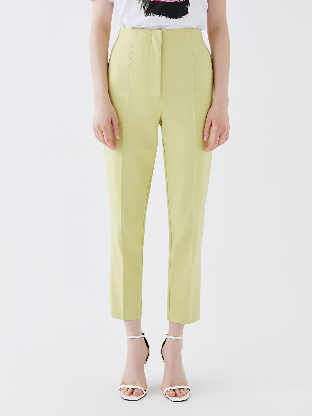 Women's Standard Fit Plain Trousers-2