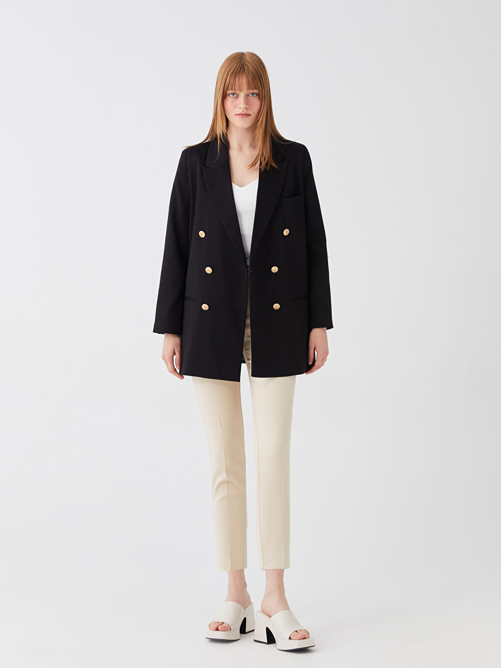 Әйелдерге арналған стандартты пішім өрнексіз шалбар-1