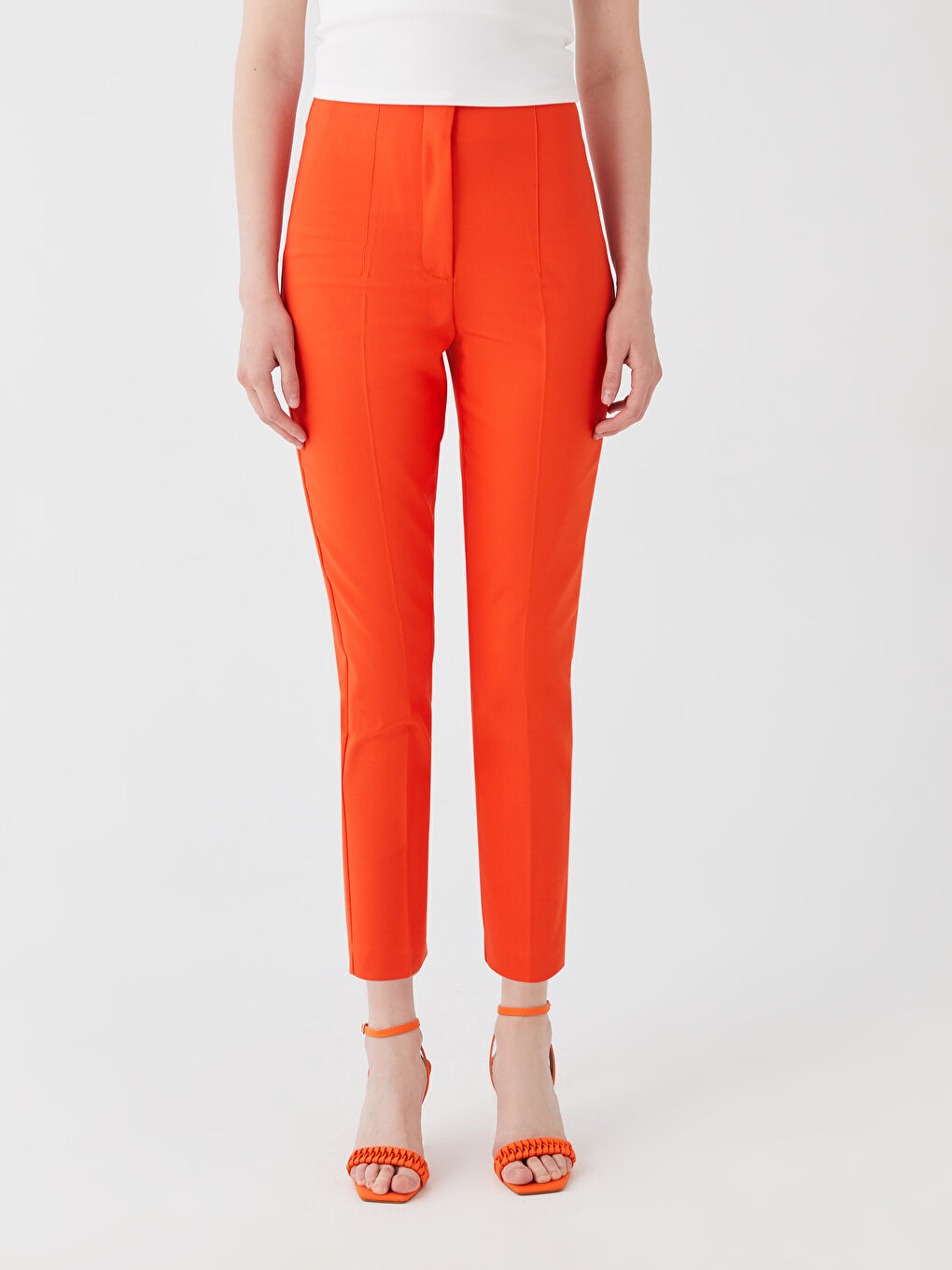 Pantaloni cu Talie Înaltă, Croială Standard pentru Femei-2