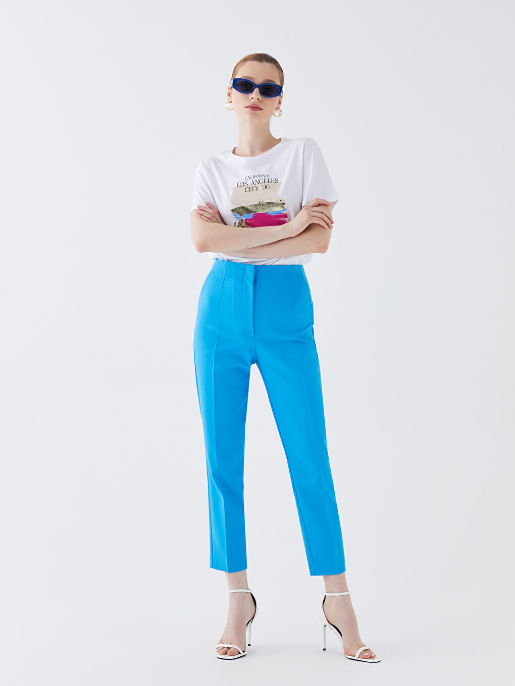 High Waist Standard Fit Women's Trousers