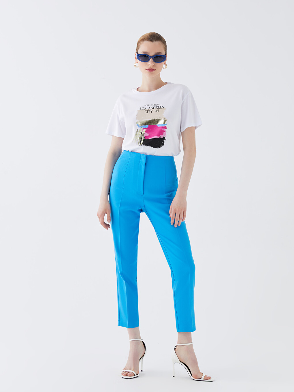High Waist Standard Fit Women's Trousers-1