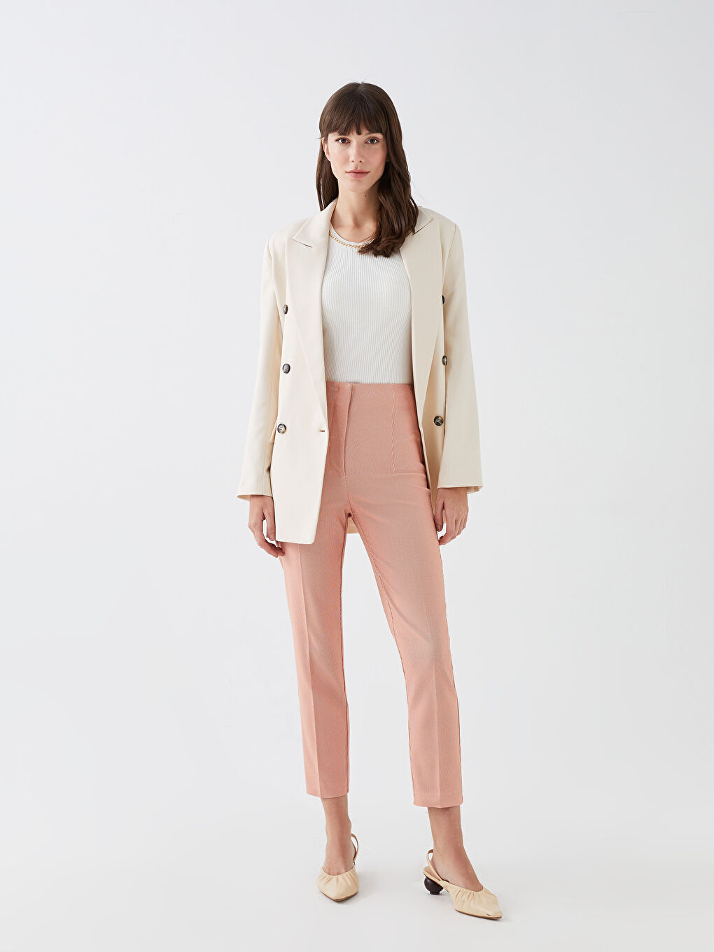 High Waist Standard Fit Women's Trousers -S3DM06Z8-LHB