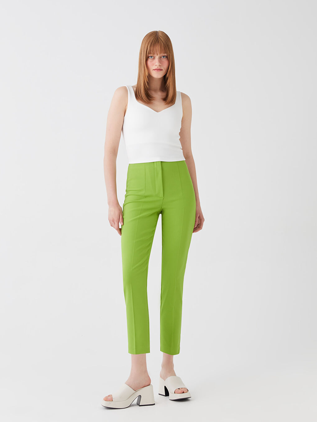 Pantaloni Simpli cu Croială Standard pentru Femei-1