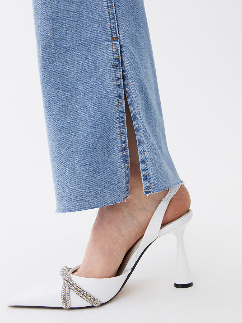 İndigo Mars Flare Düz Cep Detaylı Kadın Jean Pantolon-2