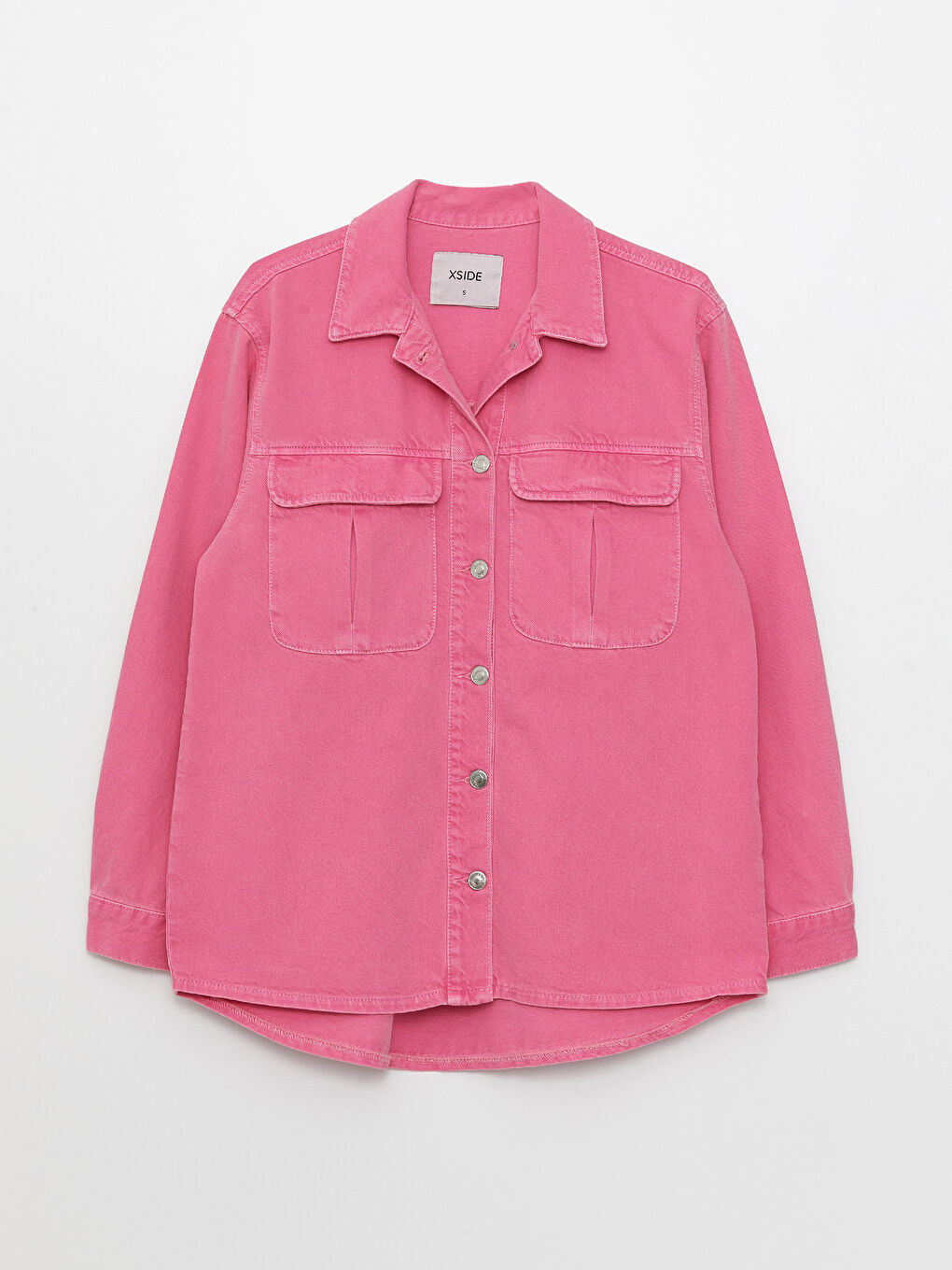 Women's Collared Neck Plain Jacket-5