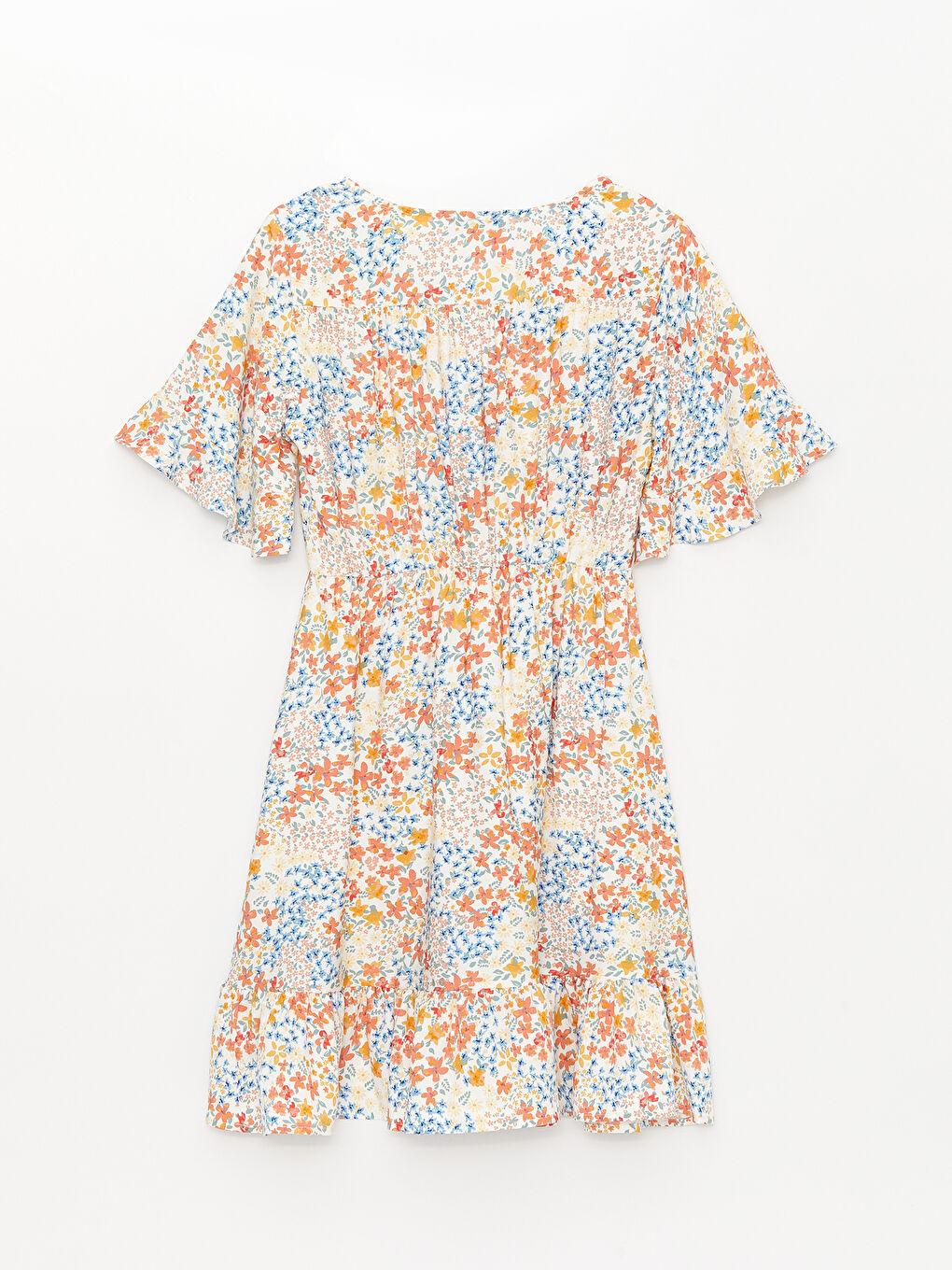 LCWAIKIKI Maternity Robe Maternité à Motifs à Col Double Boutonnage et Manches Courtes -S3DM47Z8-LT4
