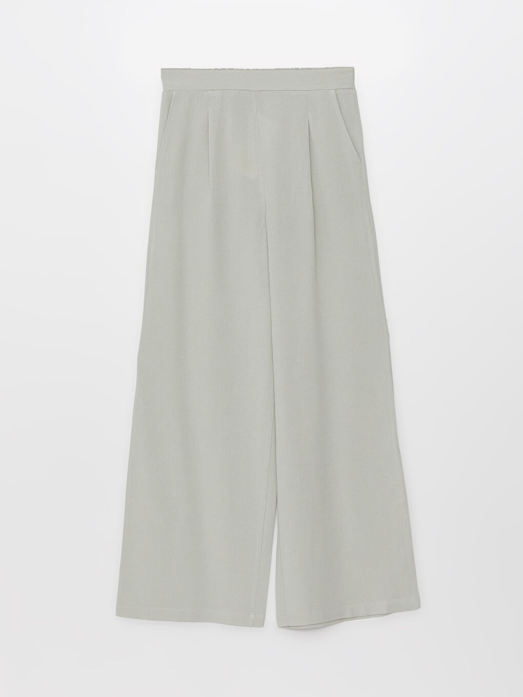 Women's Elastic Waist Plain Trousers-5