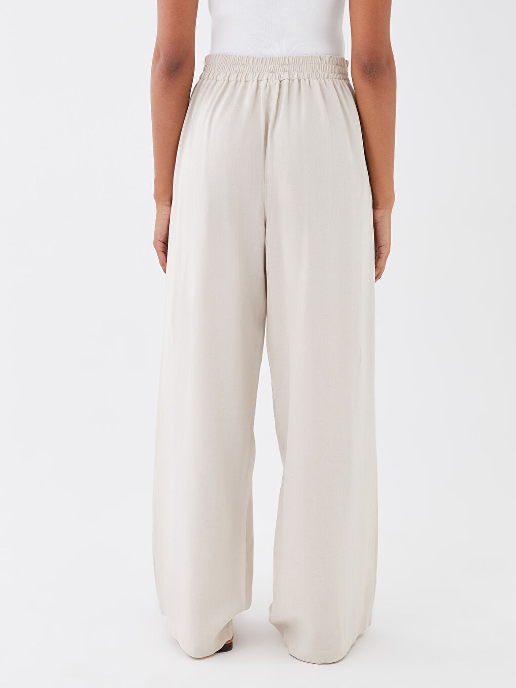 Ženske pantalone sa elastičnim strukom, jednostavne-4