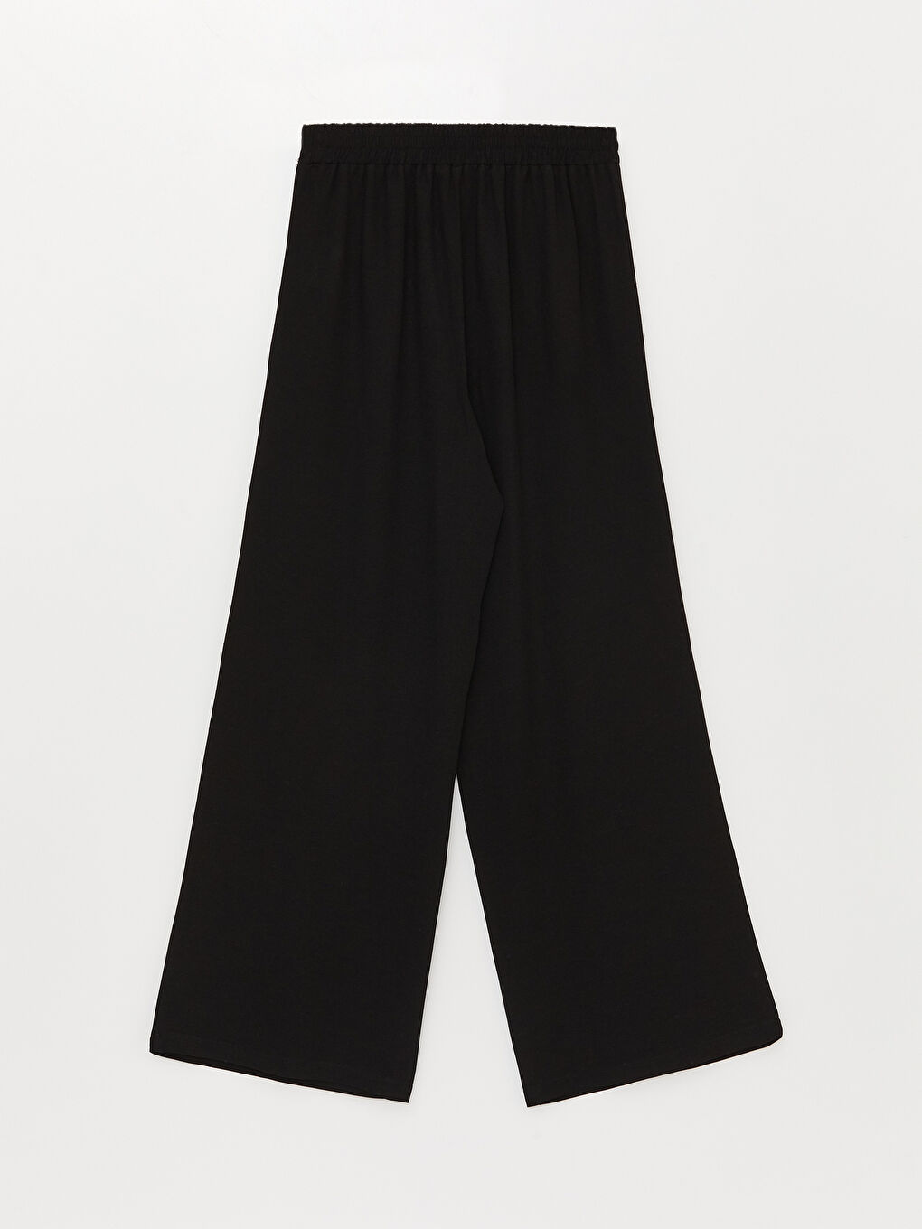 Siyah Kadın Beli Lastikli Düz Pantolon-6