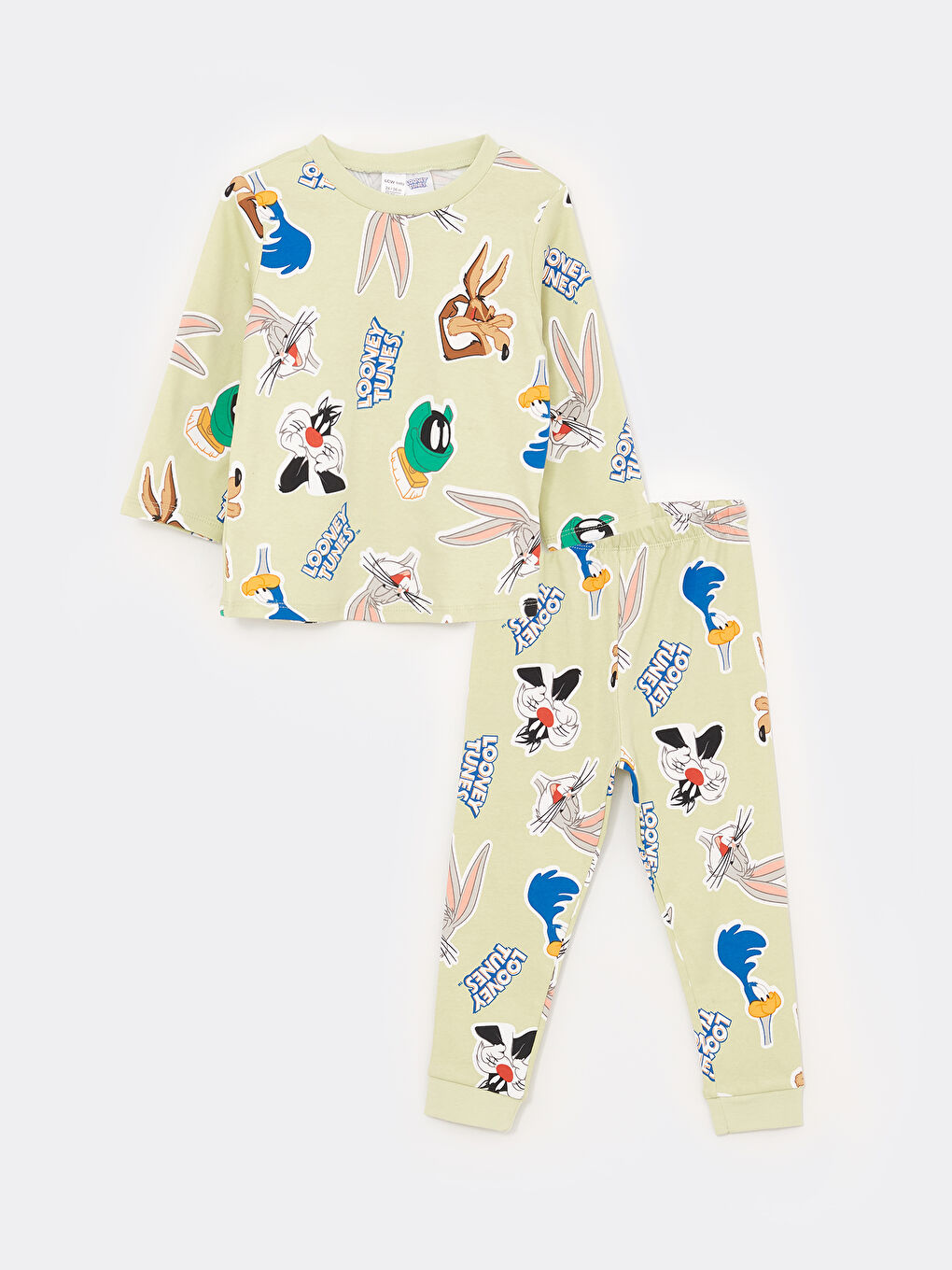 LCW baby Crew Neck Long Sleeve Looney Tunes Printed Baby Boy Pajama Set -S3DM80Z1-LRP