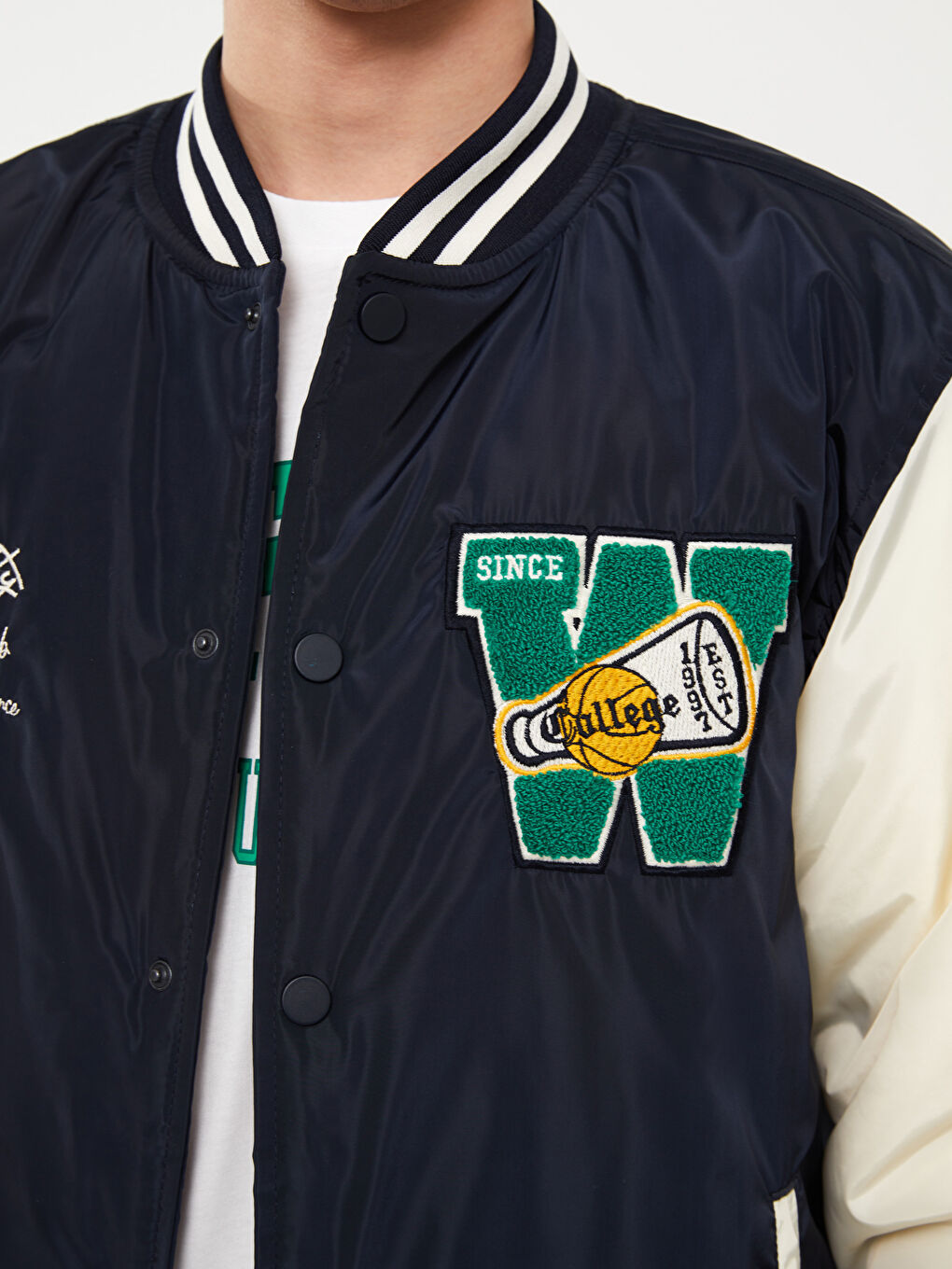 Lacivert Standart Kalıp Uzun Kollu Erkek Kolej Ceket-3