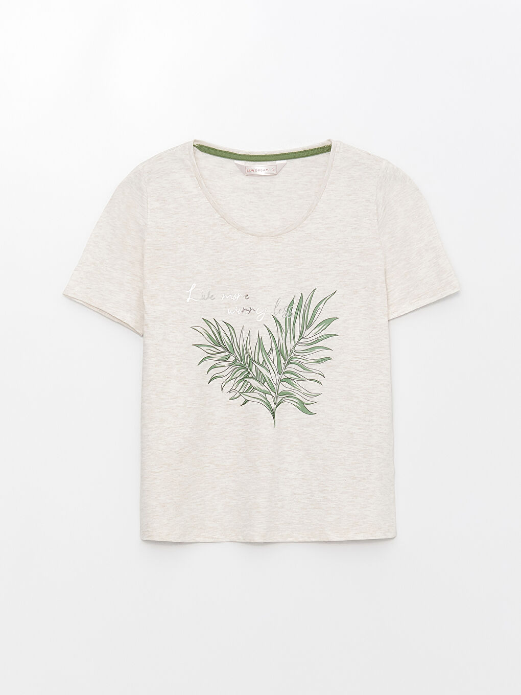 طقم بيجامة كابري كم قصير مطبوع بياقة دائرية للسيدات-6