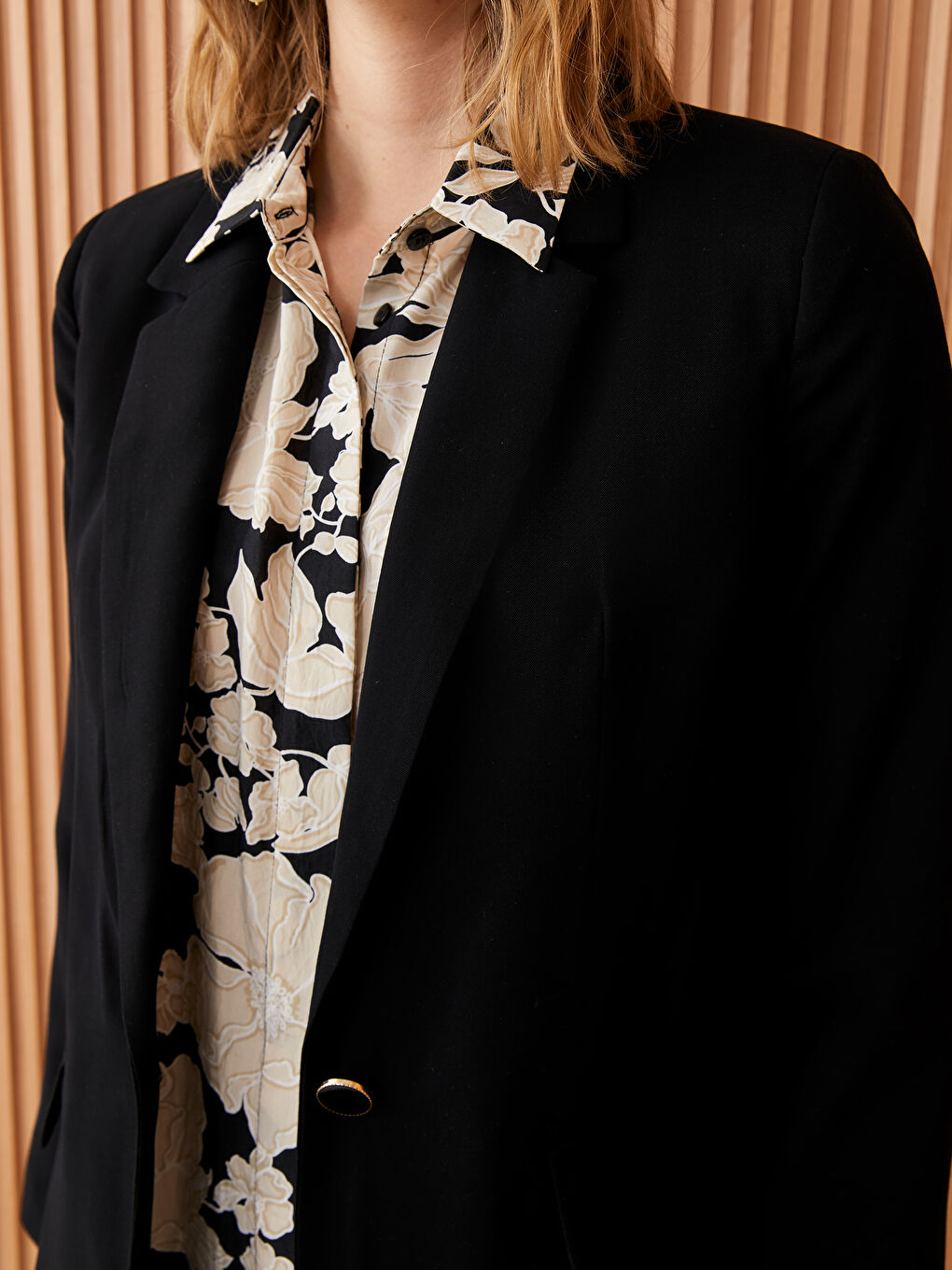 Siyah Düz Uzun Kollu Kadın Ceket-3