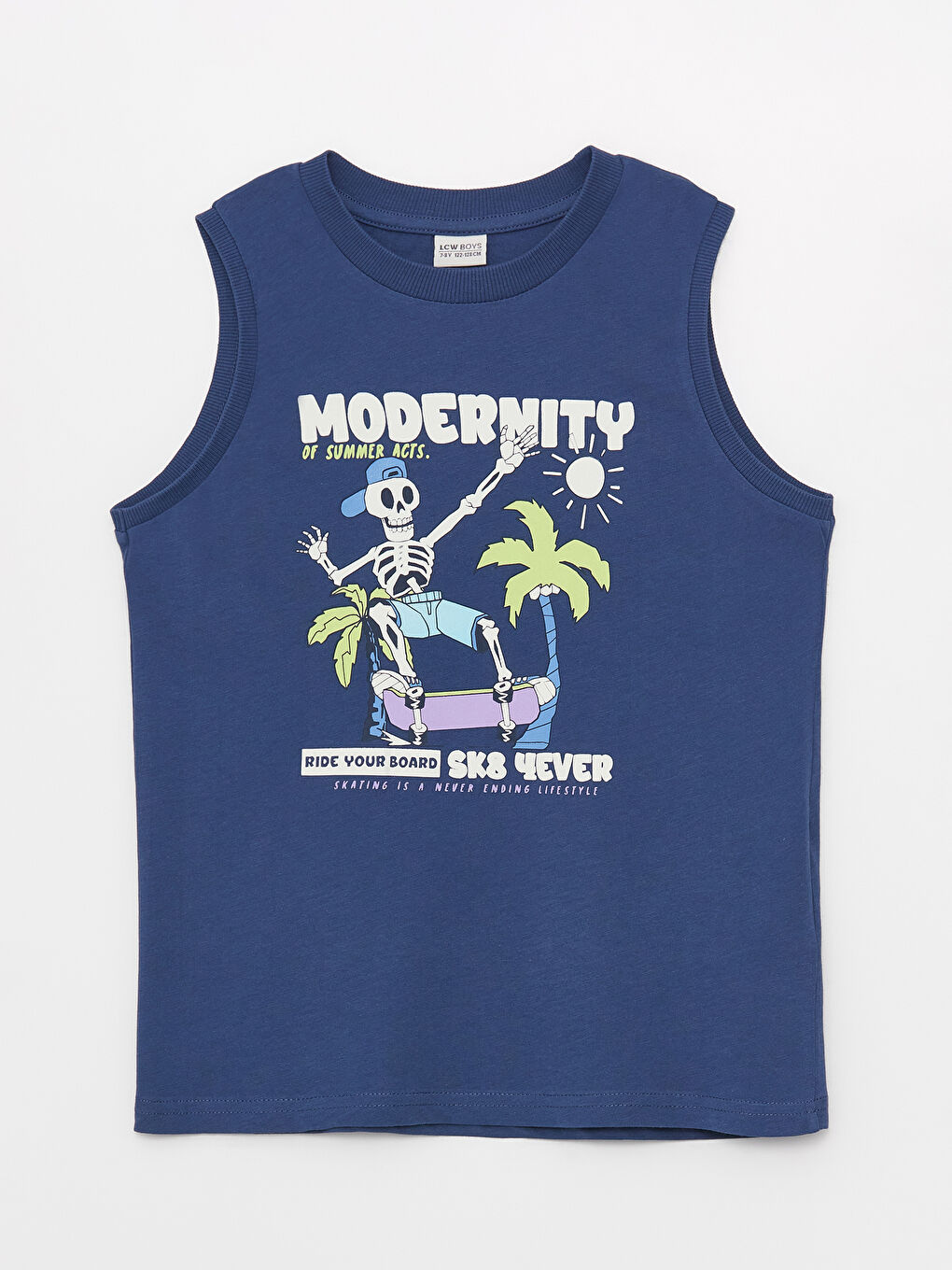 Relaxed Fit Crew Neck Printed Boys' Tank Top