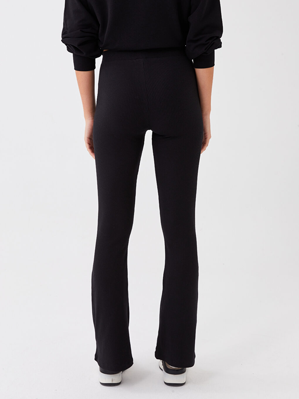 Women's Trousers with Elastic Waist and Flared Leg-4