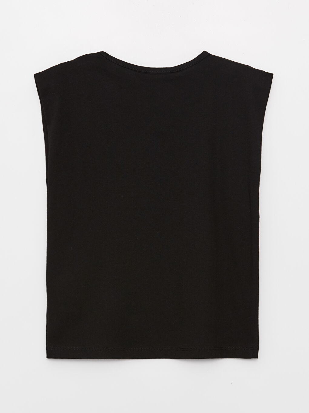 Siyah Bisiklet Yaka Baskılı Kız Çocuk Atlet-2