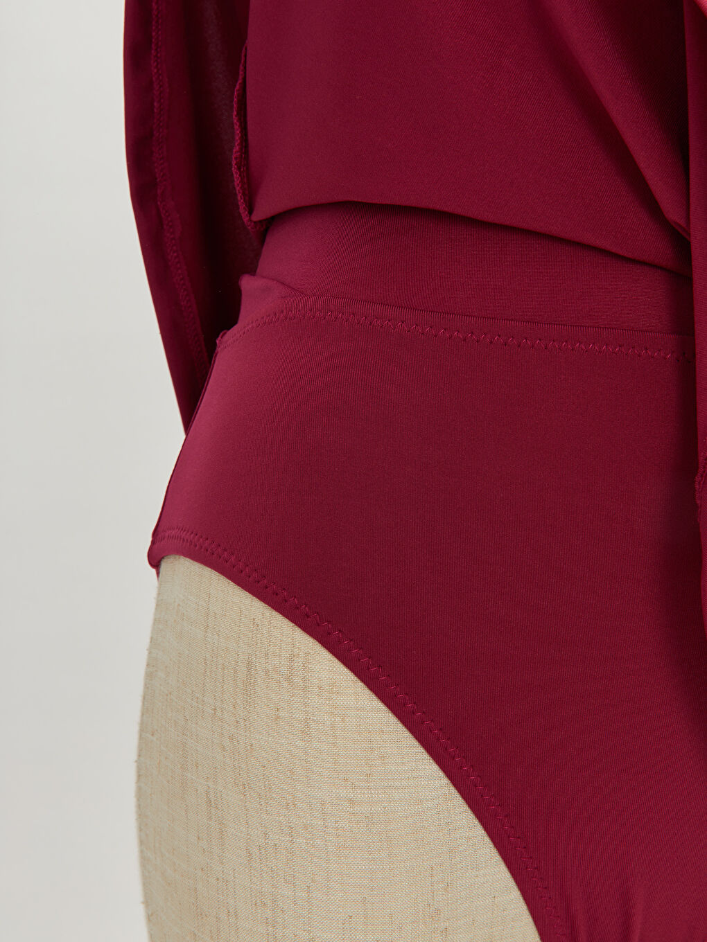 Mürdüm Kadın Kruvaze Yaka Düz Mayo-3