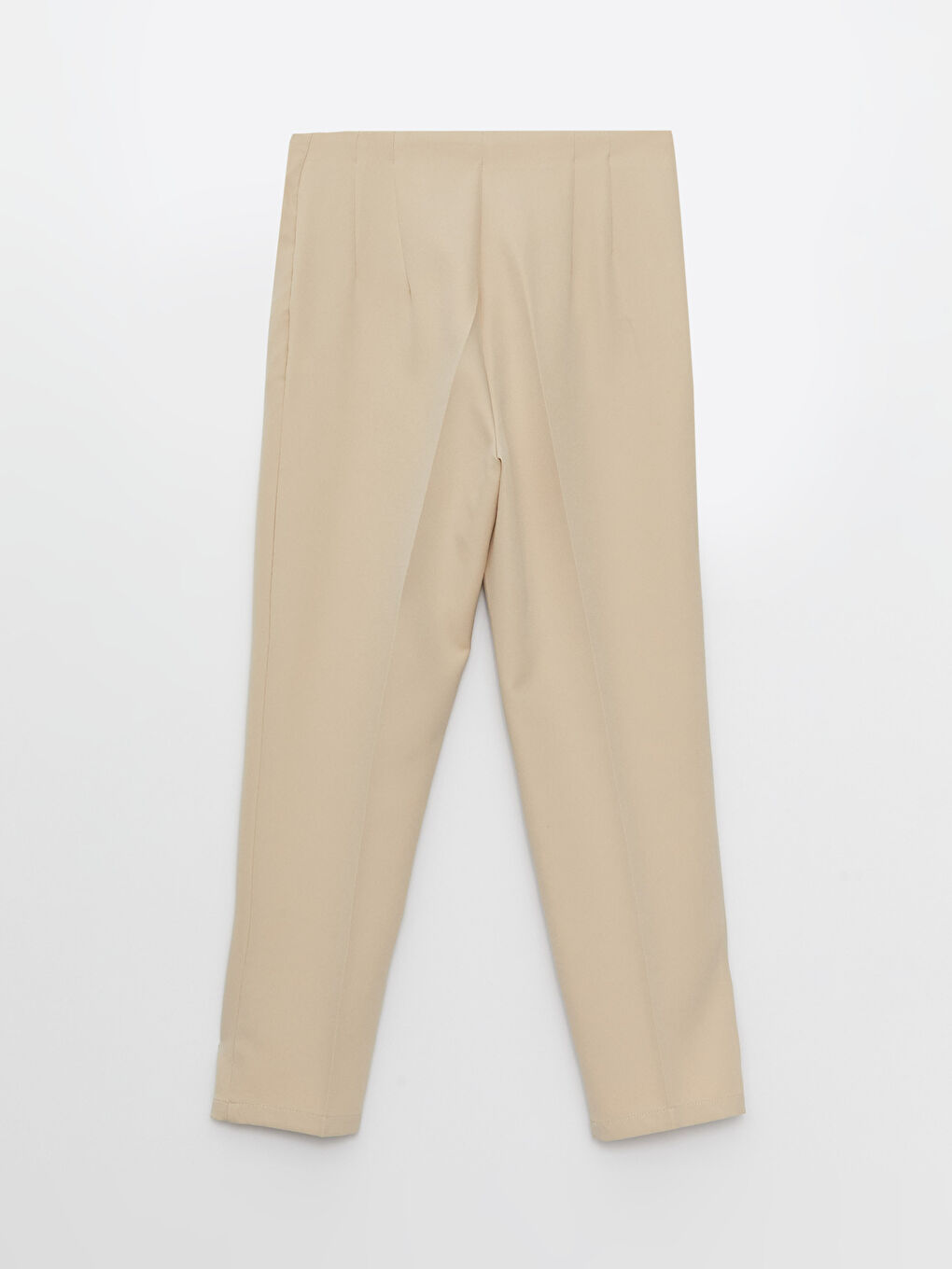 Bej Kadın Havuç Kesim Düz Pantolon-6