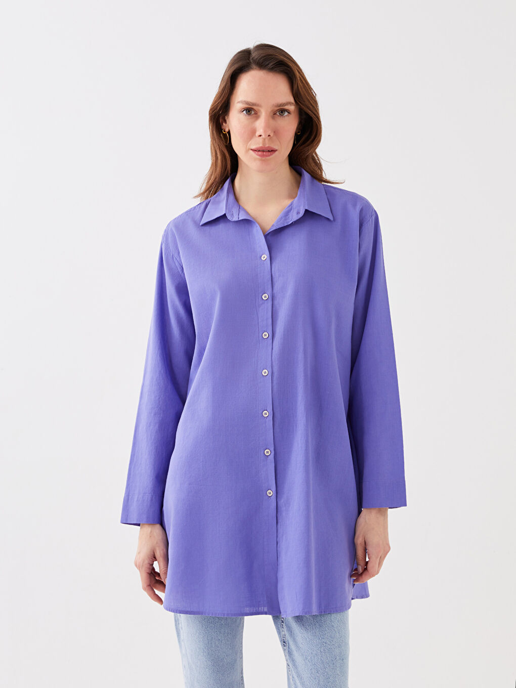 LCWAIKIKI Classic Tunique Chemise Unie à Manches Longues pour Femmes -S3DN63Z8-H2V