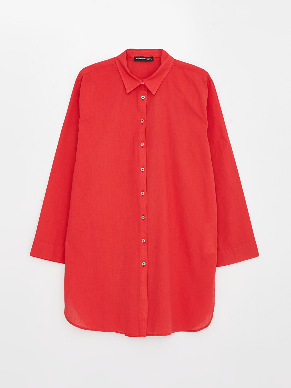 قميص تونيك للسيدات كم طويل سادة-5