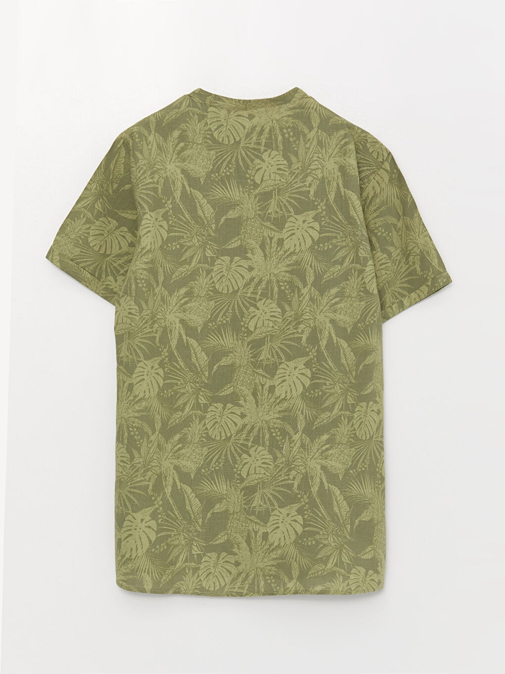 Grandad Collar Patterned Short Sleeve Boys' Shirt -S3DN64Z4-LRR