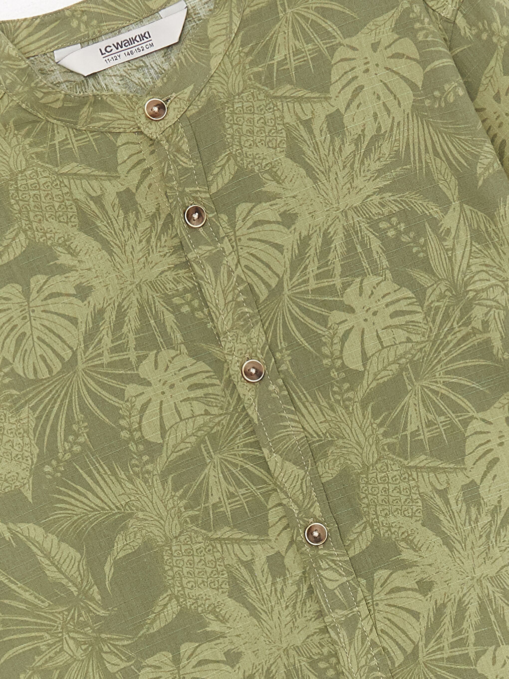 Grandad Collar Patterned Short Sleeve Boys' Shirt -S3DN64Z4-LRR