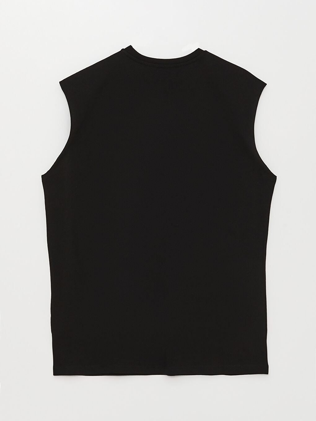 Siyah Bisiklet Yaka Baskılı Penye Erkek Kolsuz Tişört-6