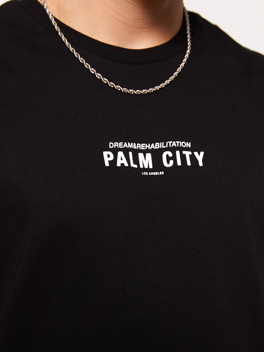 Siyah Bisiklet Yaka Baskılı Penye Erkek Kolsuz Tişört-3