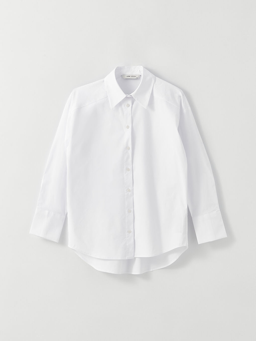 Beyaz Poplin Kadın Gömlek-5