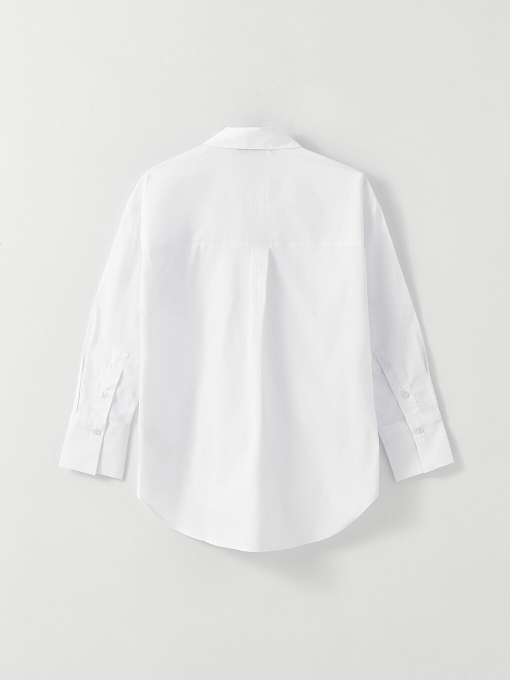 Beyaz Poplin Kadın Gömlek-6