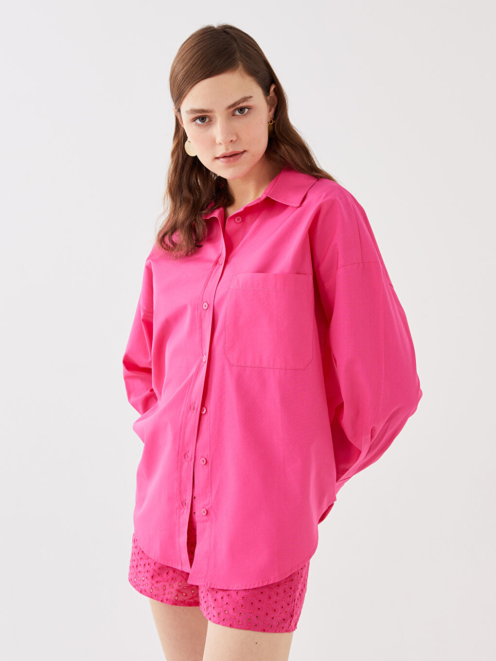 Oversize Poplin Women's Shirt-1