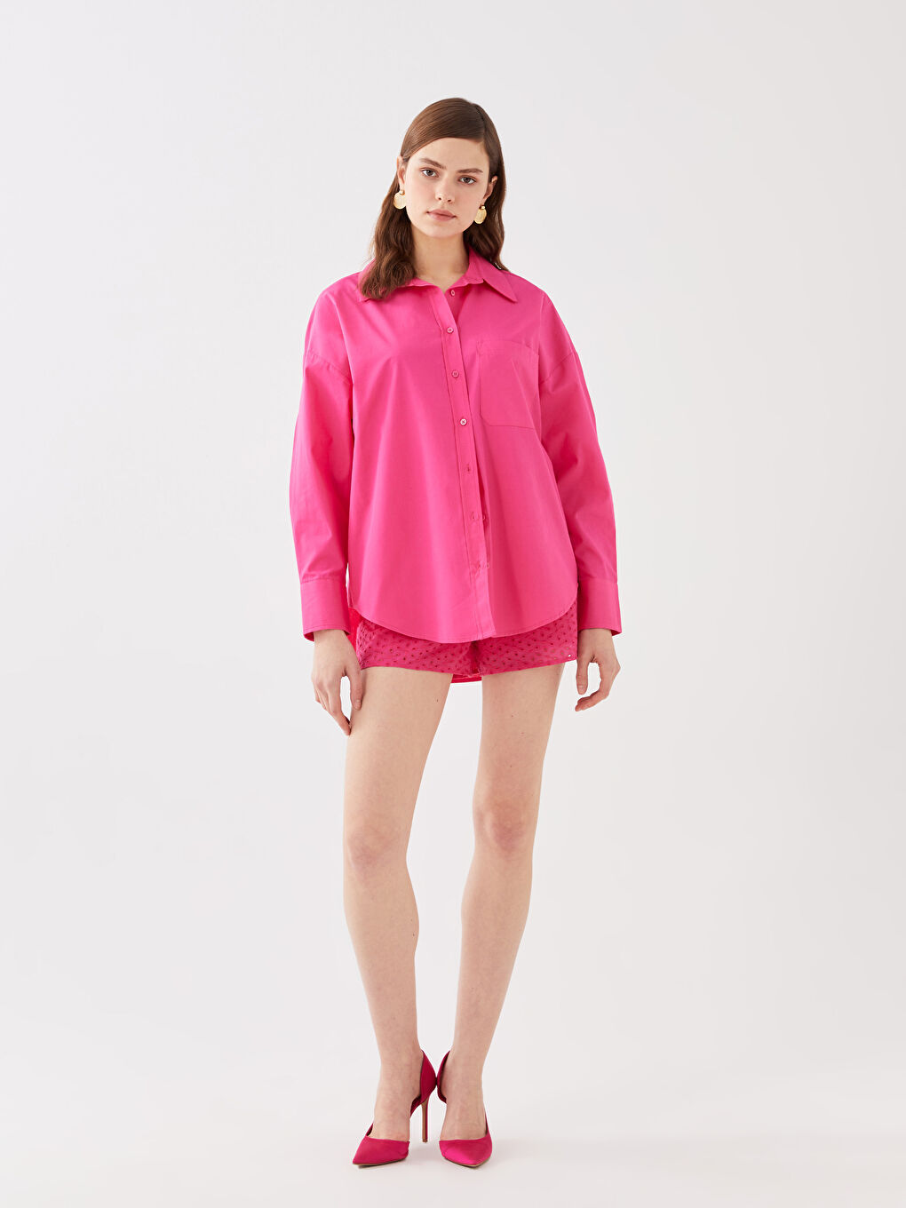 Oversize Poplin Women's Shirt-2